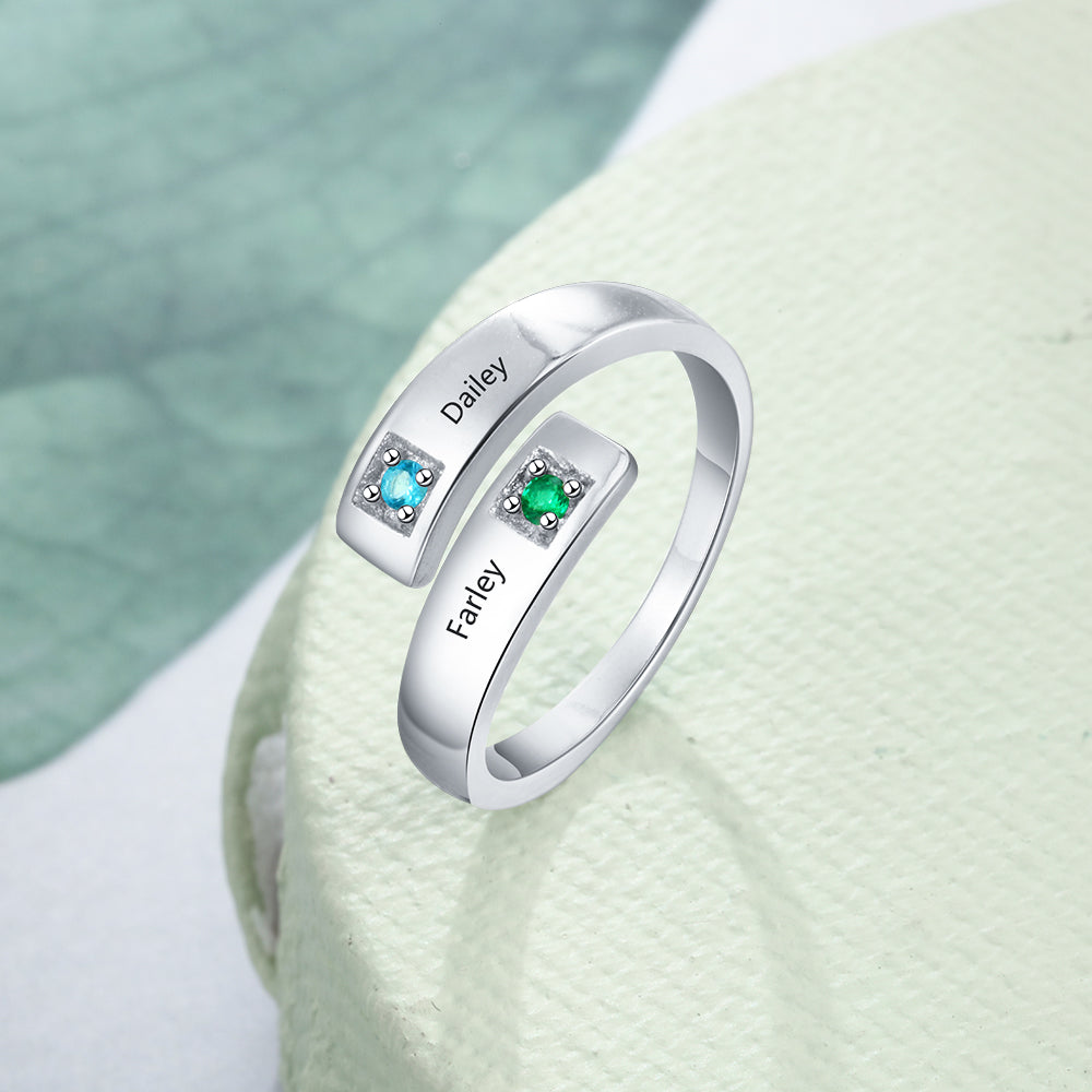 Rhodium Plated Opening Ring