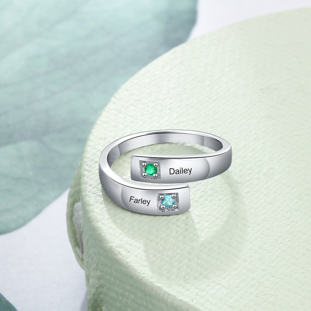 Rhodium Plated Opening Ring
