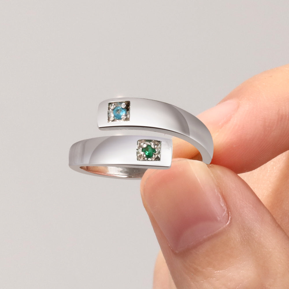 Rhodium Plated Opening Ring