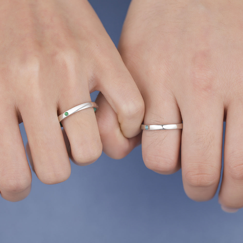 Minimalist Birthstone Band Ring