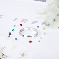 Minimalist Birthstone Band Ring