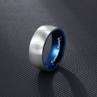 Two Tone Engraved Stainless Steel Band Ring