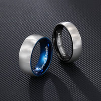 Two Tone Engraved Stainless Steel Band Ring