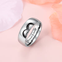 Engraved Matching Heart Couple Rings