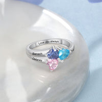 Sterling Silver Three Birthstone Ring