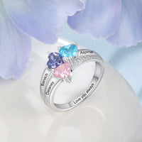 Sterling Silver Three Birthstone Ring