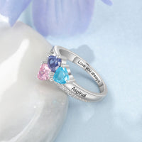 Sterling Silver Three Birthstone Ring