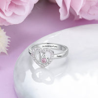 Birthstone Number Sixteen Heart Ring