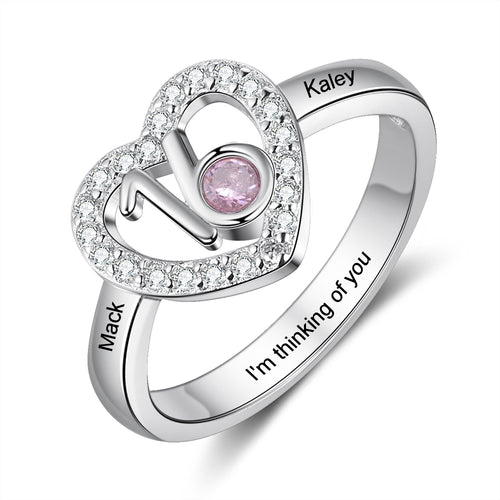 Birthstone Number Sixteen Heart Ring