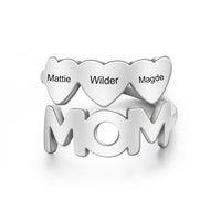 Personalized Mom Family Names Open Ring