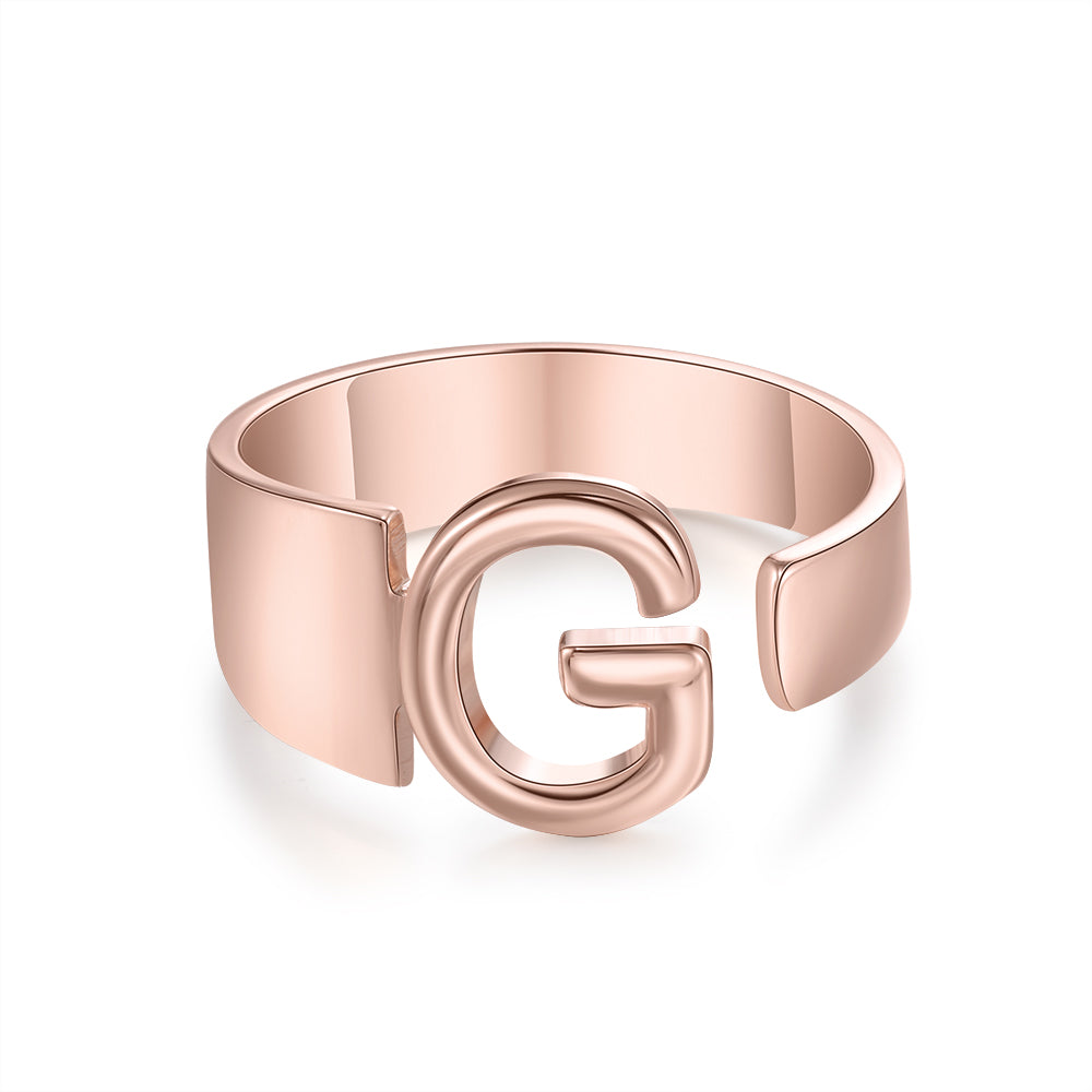 Personalized Initial Letter Open Ring