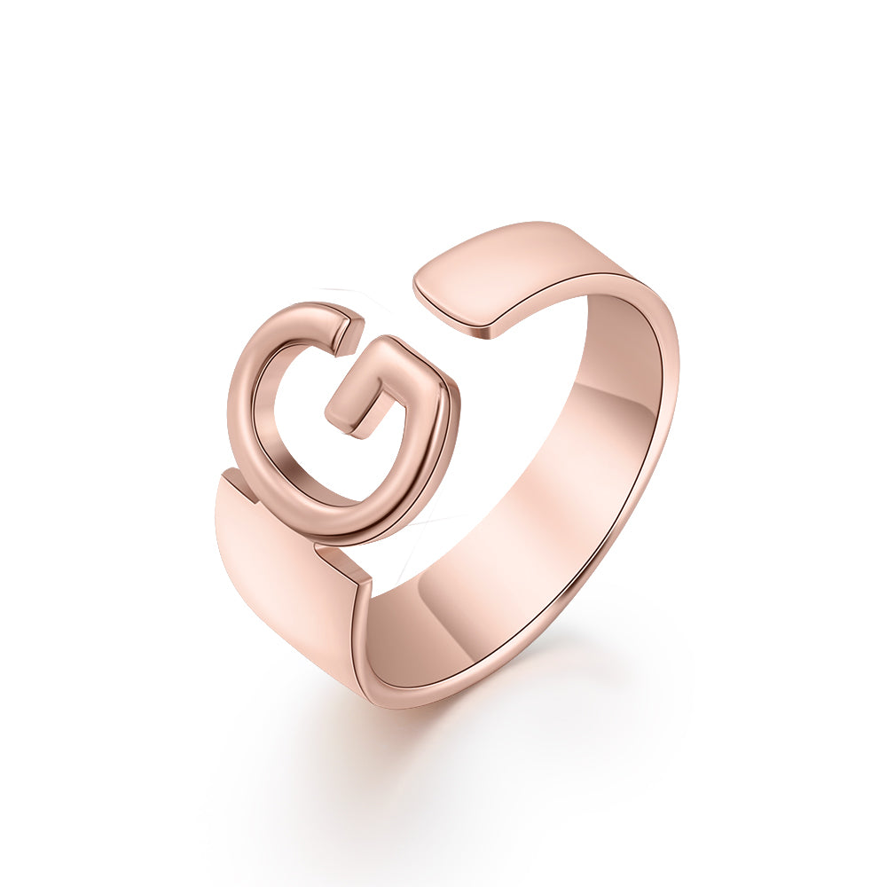 Personalized Initial Letter Open Ring