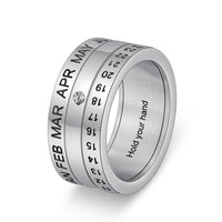 Engraved Two Tone Spinner Ring