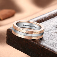 Engraved Two Tone Spinner Ring