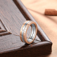 Engraved Two Tone Spinner Ring