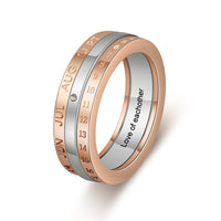Engraved Two Tone Spinner Ring