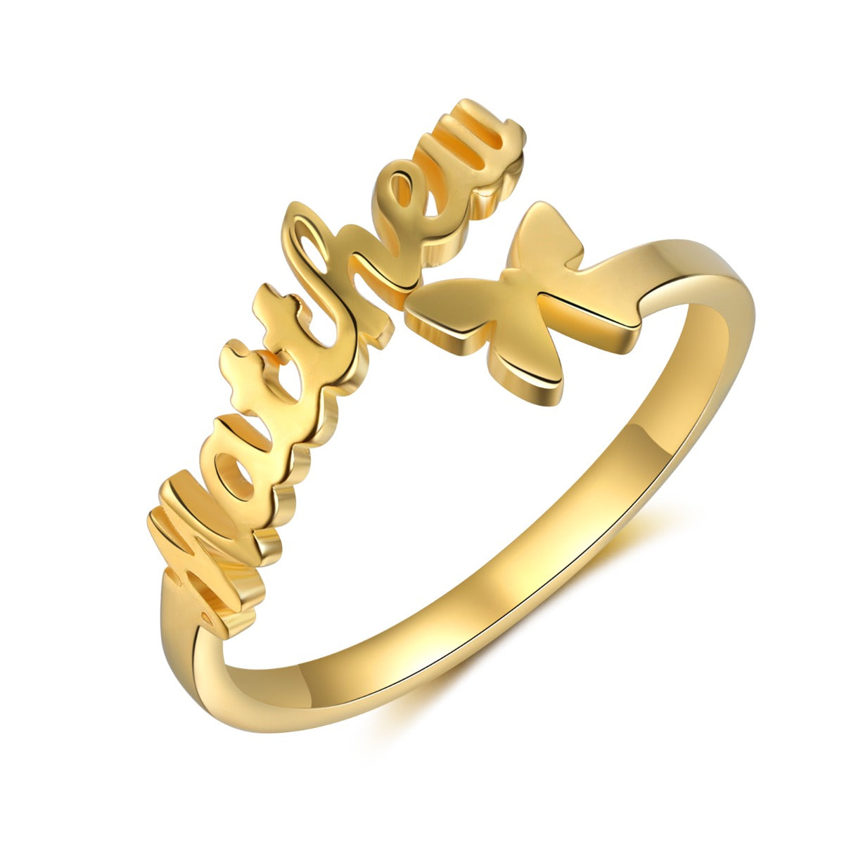 Adjustable Butterfly Name Ring