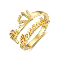 Personalized Double Name Open Ring