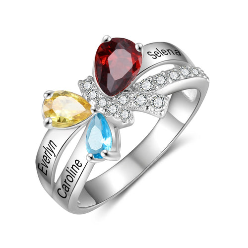 Sterling Silver Butterfly CZ Women Ring