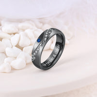 Men's Engraved Birthstone Couple Ring